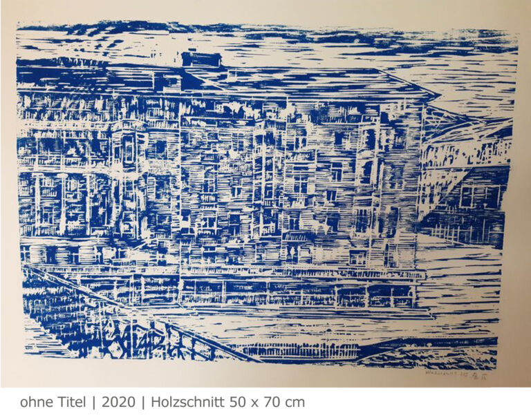st. wolfgang am wolfgangsee, 2017, farblinolschnitt 30 x 42 cm